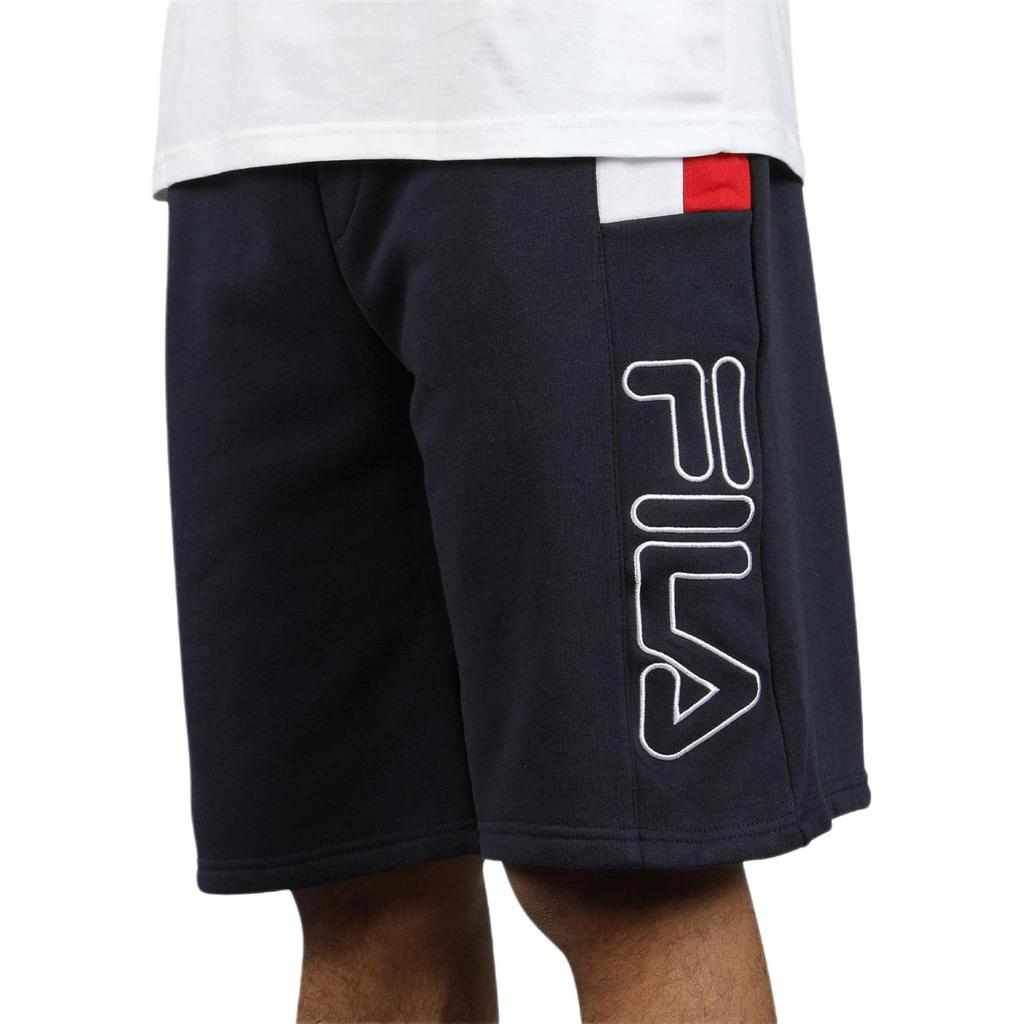 Fila Logo Print Zipper Fly Straight Loose Casual Shorts Men Shorts Navy-Blue LM911377-410
