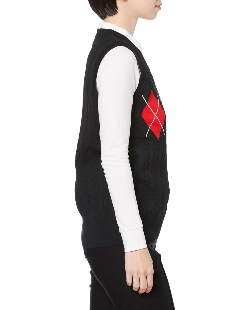 Knit Vest PY Argyle Intarsia Navy 2 [Pearly Gates] Women's / 055-3273906 120_Dark [L]