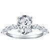 KNOBSPIN 2pcs Bagues de fiançailles en Moissanite Coupe Ovale pour Femmes Argent 925 Plaqué Or Blanc 18k Bague de Promesse pour Elle Cadeau
