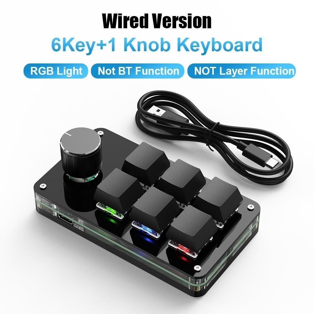 USB Wired Mini Custom Programming Keyboard RGB Knob Keypads Mini Mechanical Keyboard  for Photoshop