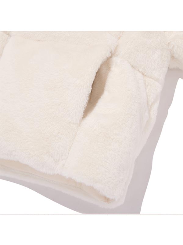 Kirsh Faux Fur Semi-Crop Down Jumper [Ivory]