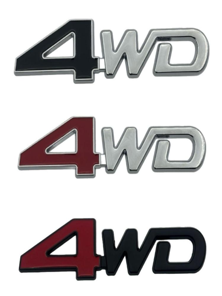 2pcs Car Styling Rear Side Metal Car 4WD Sticker 3D Badge Car Emblem Badge Decal Auto Decor Styling 4WD for SUV Trunk