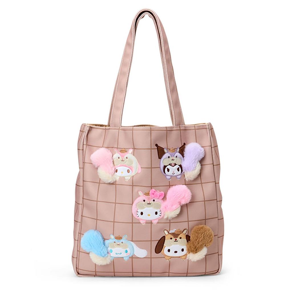 Sanrio Tote Bag Sanrio Ages 3 and 145556 (SANRIO) (Fluffy Squirrel) Characters, Up,