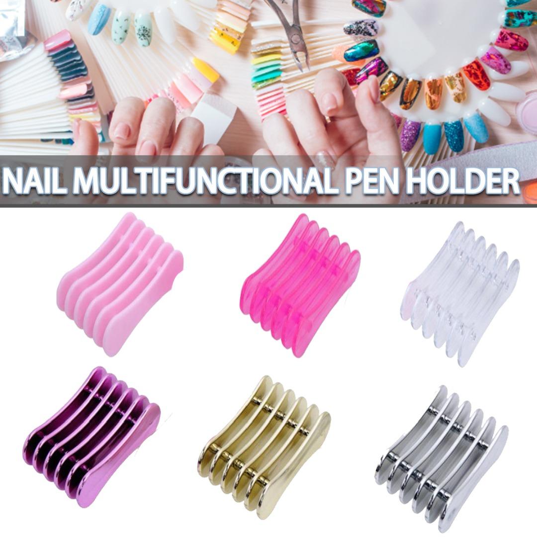 

PDTO кисти для дизайна ногтей, держатель для ручек, подставка для 5 шт., кисти для макияжа, ручки, инструменты, лоток для хранения