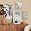 Abstract Line Canvas Painting, Beautiful Elegant Woman Flower Prints, Wall Art, Pictures, Living Room, Home Decoration