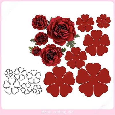 6/pcs New Dies 3D Rose Flower Cutting Dies Stencils Scrapbooking Embossing DIY Crafts Paper Cards Album Decor Metal Dies Cut