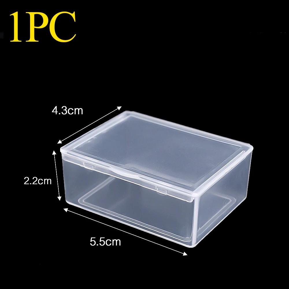 

Mini Clear Rectangle Storage Boxes Translucent Toolbox Desktop Stationery Bead Jewelry Case Display Organizer Pill Container
