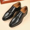 2024 High Quality Pointed Toe Oxfords Leather Men Shoes 2024 Lace Up Casual Formal Business Male Dress Shoes Wedding Party Plus 47