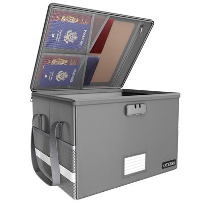 Oterri Brandwerende Opbergdoos, Documenten Opbergdoos, Brandwerende Koffer, Grote Capaciteit 35L, Brandwerende Temperatuur 1200°C, Wachtwoordslot, Opvouwbaar, Houdt A