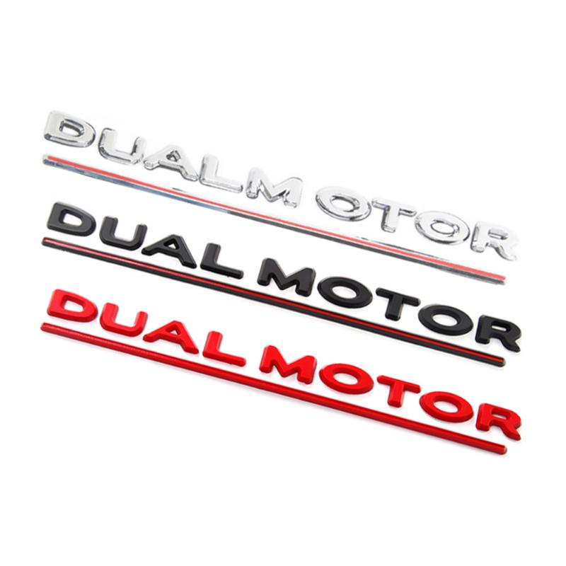 Tail Logo for Tesla Model 3 Y S X DUAL MOTOR Letters Emblem 3D Auto Styling Fender Badge Emblems Model3 Decoration Accessories