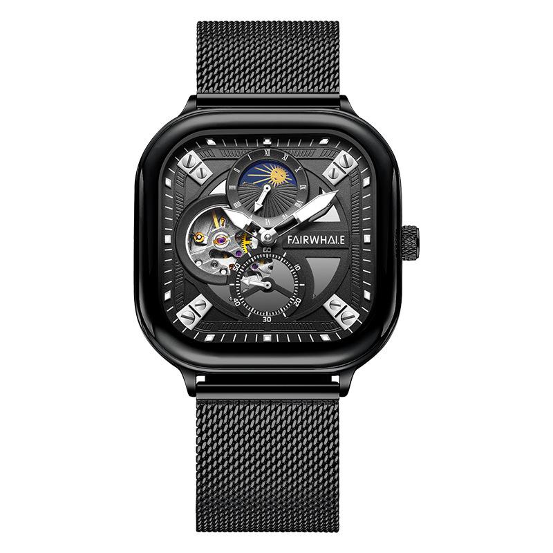 Uhr Trend Mode Sport Wasserdicht Leuchtend Hohl Mechanische Uhr