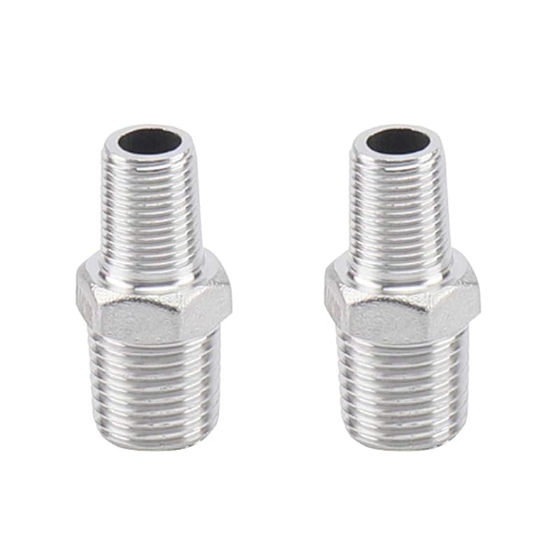 Feelers Reducing Hex Nipple, 304 Stainless Steel 1"x 3/4" NPT Male Pipe Fitting Reducer Nipple Adapter (Pack of 2)
