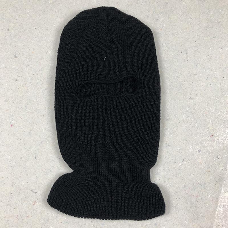 Mehrfarbige Thermomaske Einfarbige Gestrickte Vollgesichtsmaske Outdoor-Aktivitäten