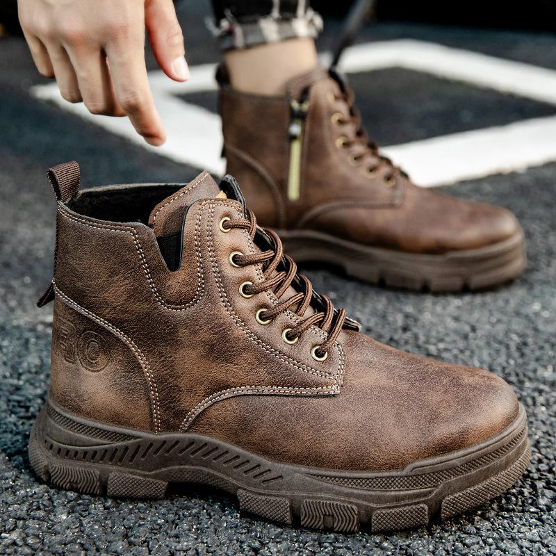 

Ботинки Martin мужские осень 2025 новые британские повседневные байкерские ботинки с боковой молнией универсальные мужские ботинки карго на платформе 39