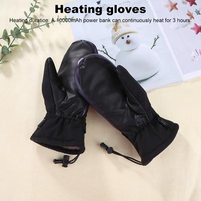 Electric Heating Gloves USB Charging Electric Heated Gloves Waterproof 3 Gear Temperature for Climbing Hiking Cycling