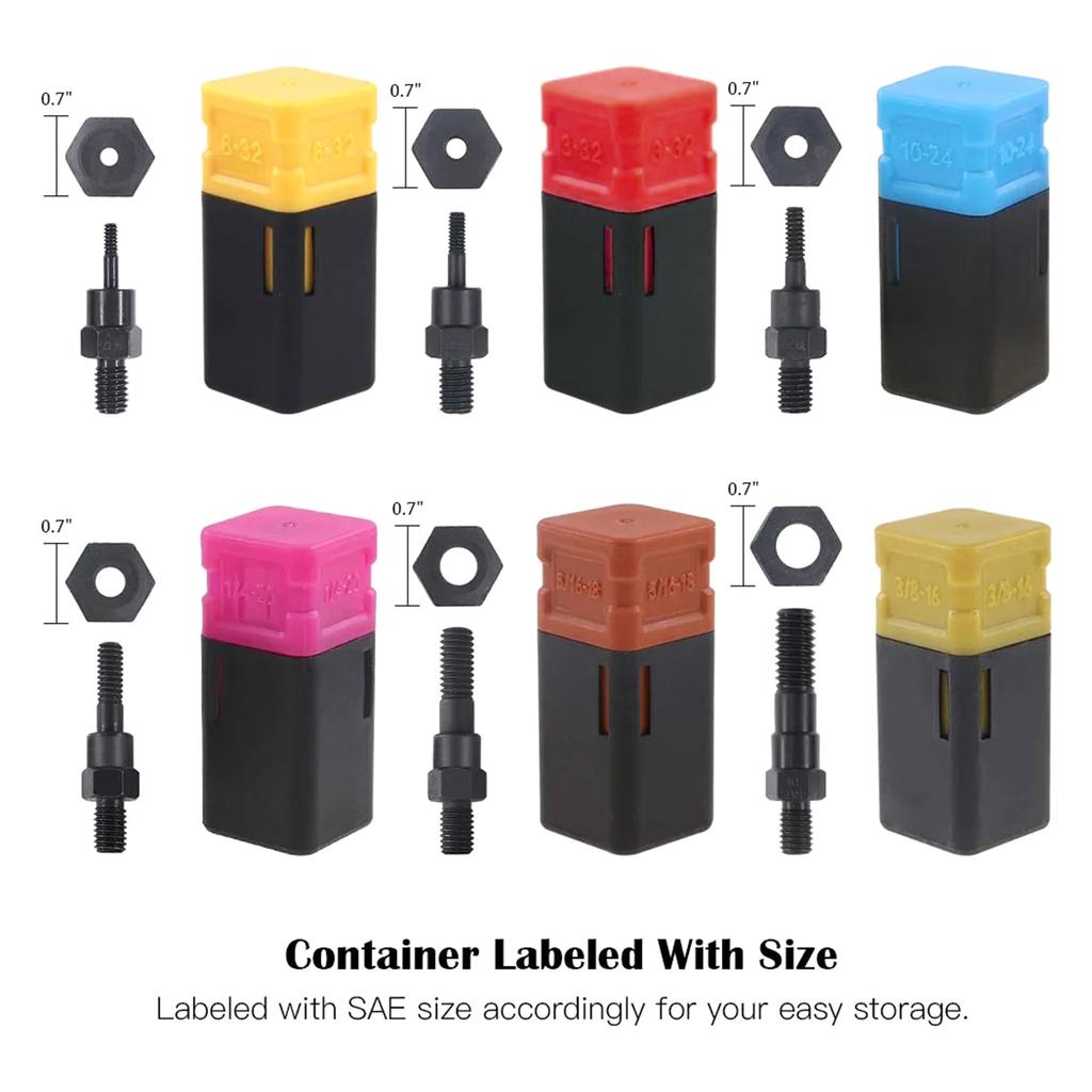 Set de instrumente pentru nituri de mână Nituitoare de mână cu 6 buc. Nuci pentru nituri Pistol pentru nituri pentru nituri și piese de nas