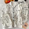 Dachshund Polka Dot Premium Cloud Cotton Pajamas Women'S Summer Short-Sleeved Casual Loungewear Three-Piece Set