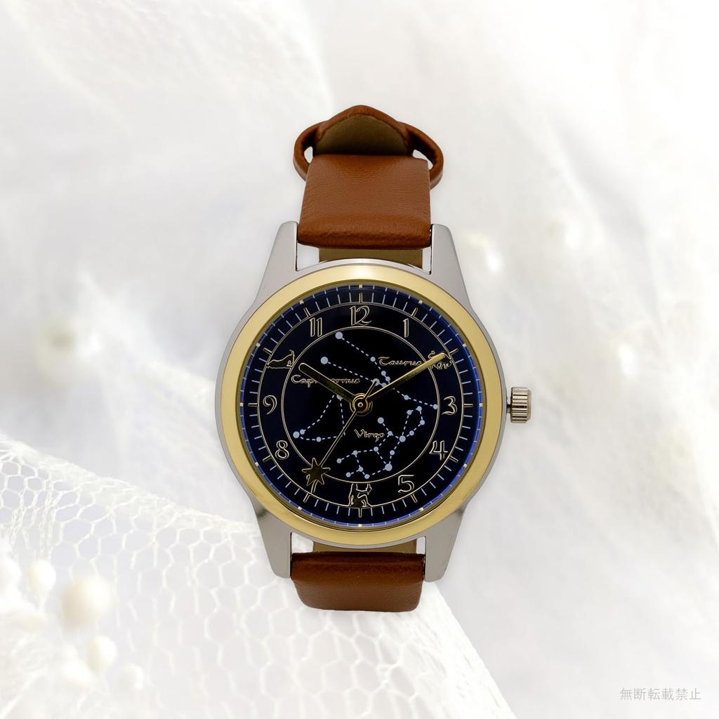 Fieldwork Analog Watch with Leather Luminous 12 Zodiac Signs Meola Women's Strap, Design, Dial, Brown, DT127-2