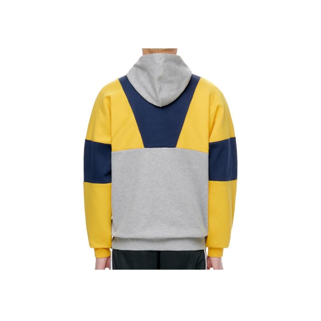 Adidas Originals Samstag Panel Hoodie Casual Sport Pullover Men Tops Yellow FM2209
