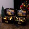 High-quality Christmas Party Decorations LED Night Lights Wooden Crafts Music Boxes Christmas Tabletop Ornament Holiday Supplies