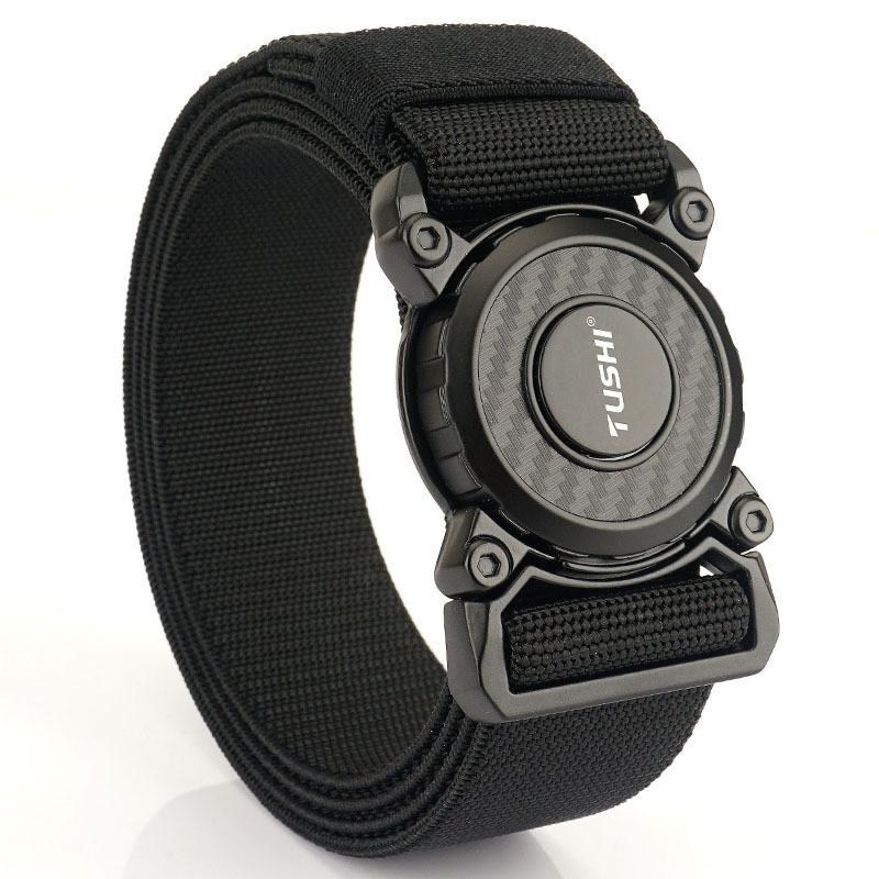 

Highquality Alloy Buckle Nylon Belt For Men In Elastic And Design Edgelocked чорний