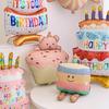 3D Cartoon Birthday Cake Balloon - Foil Decoration for Kids' Parties