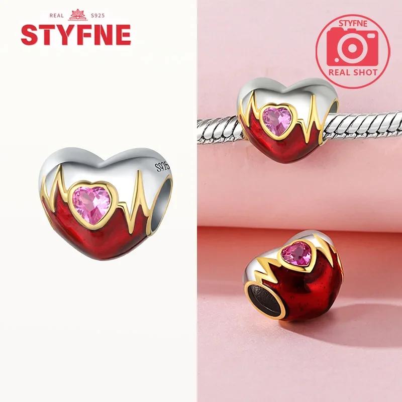 Copperromantic Valentine'S Day Couple Love Charms Heart Beads Fit Original Bracelets Diy Jewelry Gifts For Women