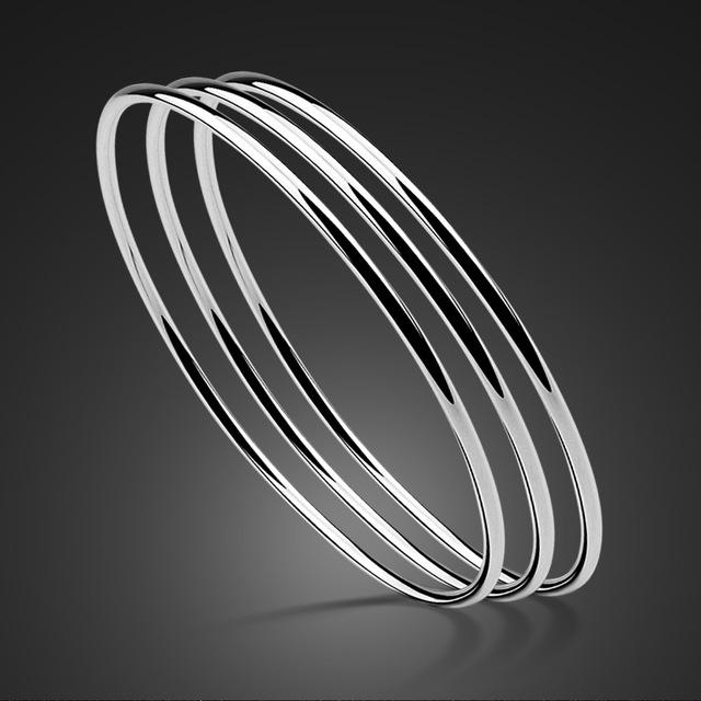 

Браслеты из стерлингового серебра 925 пробы, женские простые браслеты с подвесками для женщин 60MM diameter