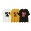Magic Bear Cotton Loose Short Sleeve T-Shirt American Street Hip Hop Dark Cartoon Print Tee Teens