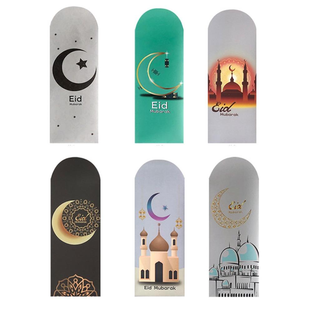 

6 шт. разноцветные конверты для денег на Ид Мубарак бумажные поздравительные открытки на удачу подарок 3