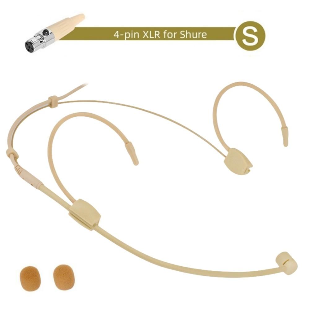 

Бежевий навушник-мікрофон з подвійним вушним гачком і доступними варіантами 4-контактного XLR-роз єму S