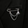 Punk Tassel Brooch Love Butterfly Chain Paper Clip Multi Element Retro Pants Chain Cool Hip-Hop Gothic Brooches Accessories