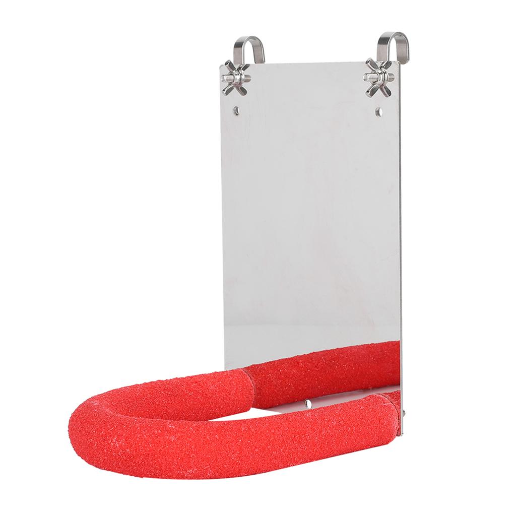 Durable Small Pet Bird Stainless Steel Parrot Mirror Frosted Stand Stick Bar Accessory