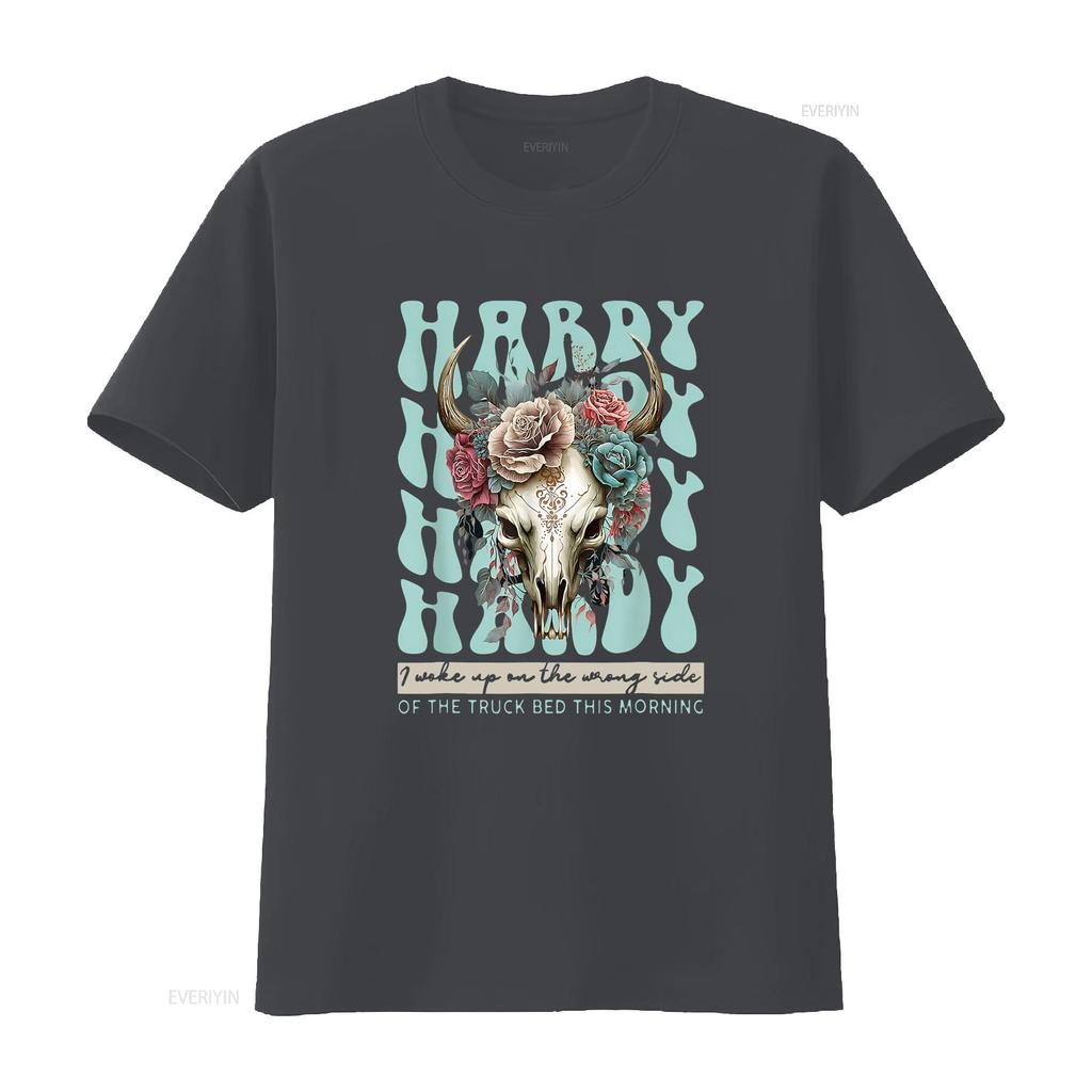 Womens Funny Hardy I Woke Up On The Wrong Side Of Truck Bed T Shirt Black vintage Washed Soft Unisex Stylish graphic Versatile