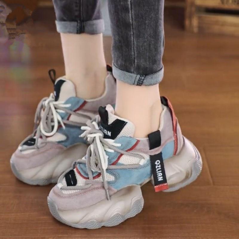 Thick-soled Muffin Dad Shoes Women's Autumn New Color Matching Small Casual Sports Shoes