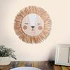 Cartoon Lions Hangings Decorations Creative Animal Head Ornament Handwovens Raffias Wall Decors for Farmhouses Bedroom Home