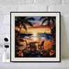 New Arrival 5D DIY Full Circle Diamond Painting "Seaside Scene" Embroidery Cross Stitch Home Decor Gift