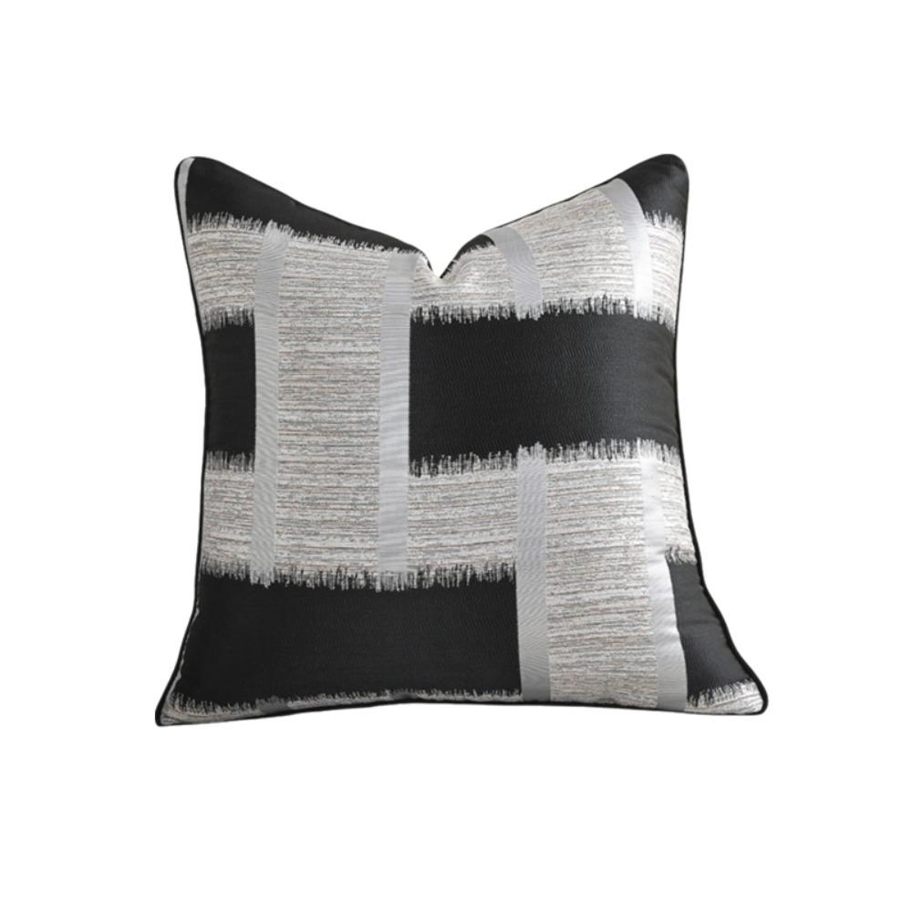 Geometric Weaving Patterns Silk Texture Throw Pillow Cover Zipper Closure Cushion Cover Sofa