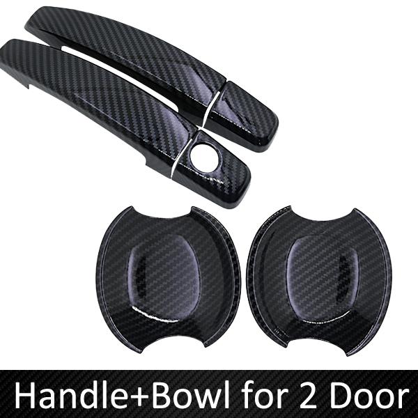 Preto fibra de carbono maçaneta da porta capa para opel tigra b 2004 ~ 2009 vauxhall holden twintop acessórios do carro adesivos conjunto guarnição