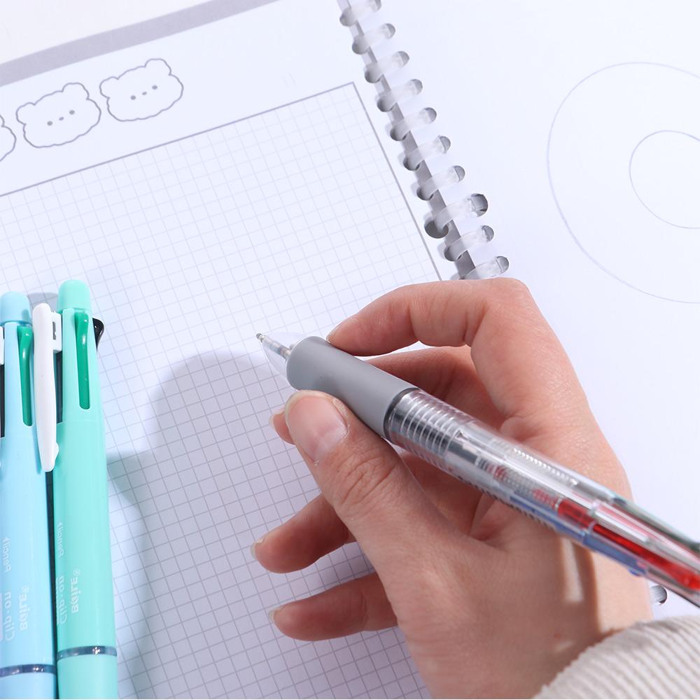 4pcs 4 Colors Ball Pen Multicolor Retractable Pen 1 Automatic Pencil Press Roller Ball Pen  Writing