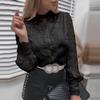 Spring and Autumn Fashion Lace Long Sleeve Hollow Women's Blouses & Shirts
