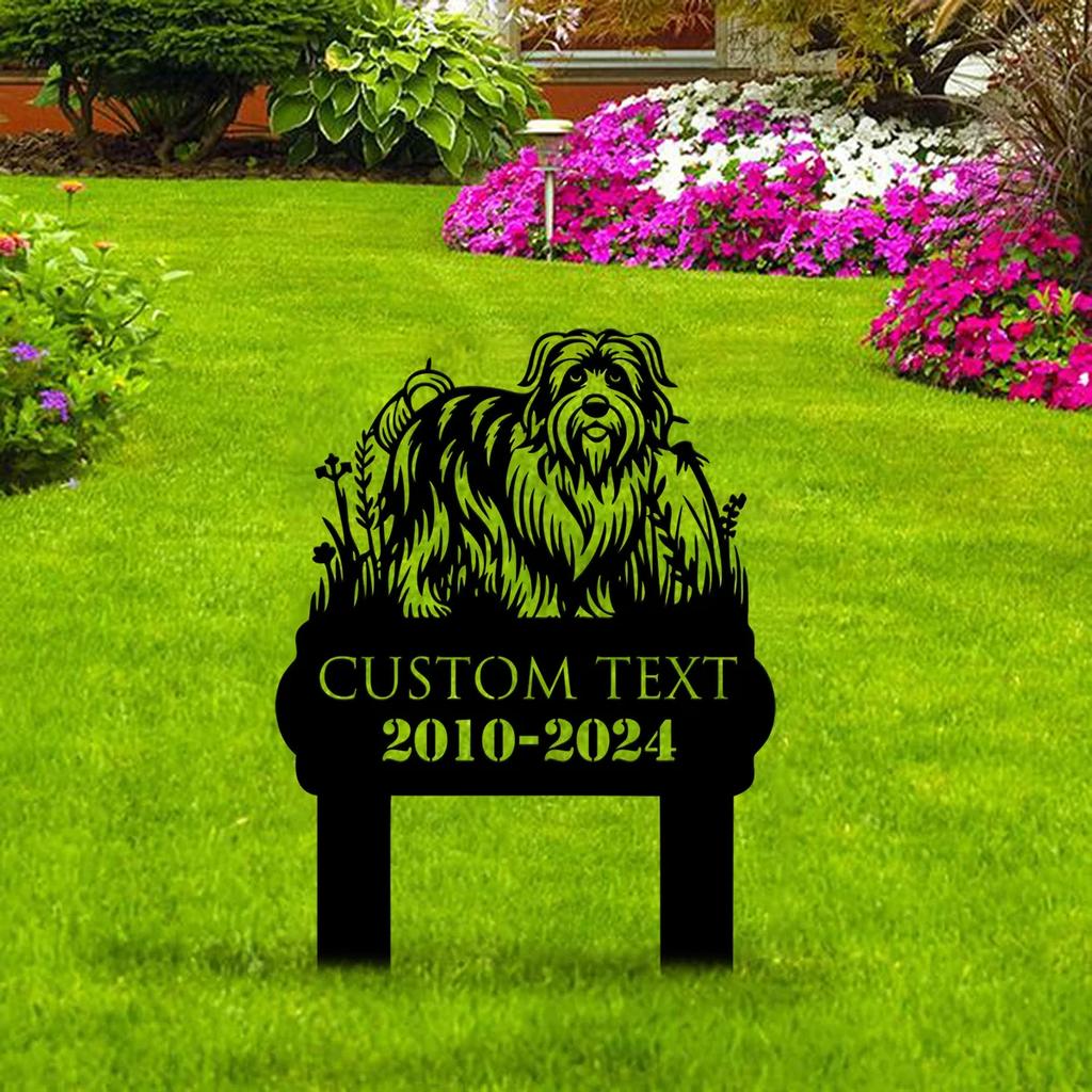 Metal Dog Memorial Garden Stake, Pet Grave Marker, Silky Terrier Outdoor Sign, Animal Remembrance Yard Decoration, Weatherproof Garden Metal Art