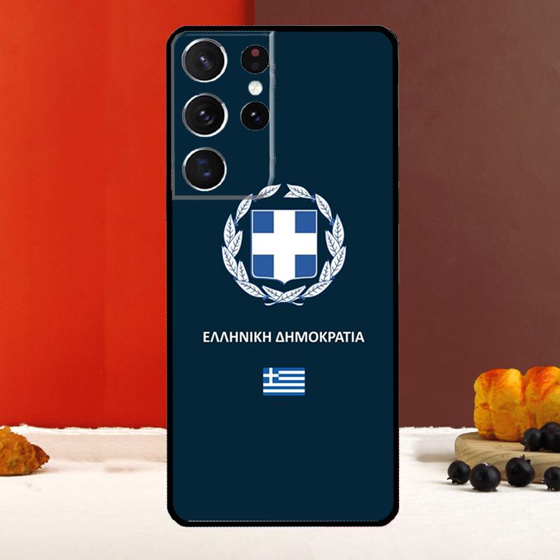 Greece Greek Flag Cover For Samsung Galaxy S23 S22 S21 Ultra Plus S20 FE Note 10 S9 S10 Plus Note 20 Ultra Case