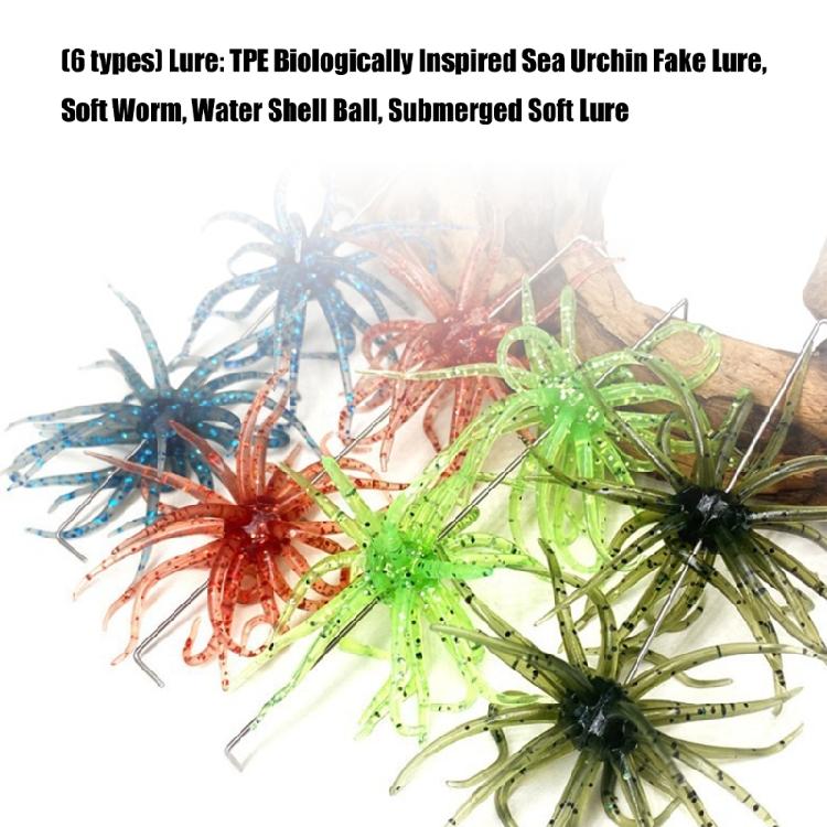 6Pcs Fishing Sea Urchin Lures Tear Resistance Soft Floating Swimbait Slow Sinking Artificial Baits for Saltwater Freshwat