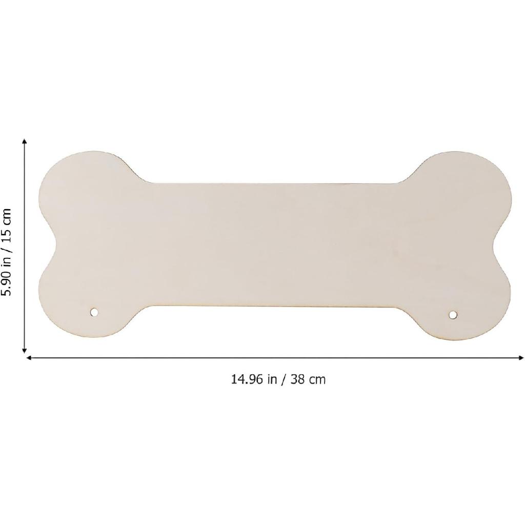 Dog Bone Wood Sign Blank Wooden Plaque Unfinished Wood DIY Crafts Hanging Sign for Puppy Pet House Door Wall Decoration 20Pcs