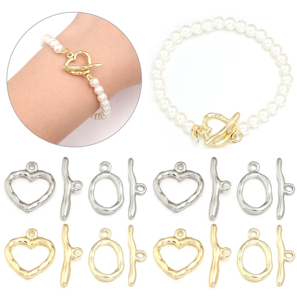 4-5Sets/Lot  Metal OT Clasps Connectors For Bracelet Necklace DIY Toggle Clasps Buckle Jewelry Making Supplies Connectors