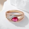 Unique Ethnic Bride Red Natural Zircon Ring For Women Fashion  Rose Gold  Color Mix Daily Jewelry Crystal Gift