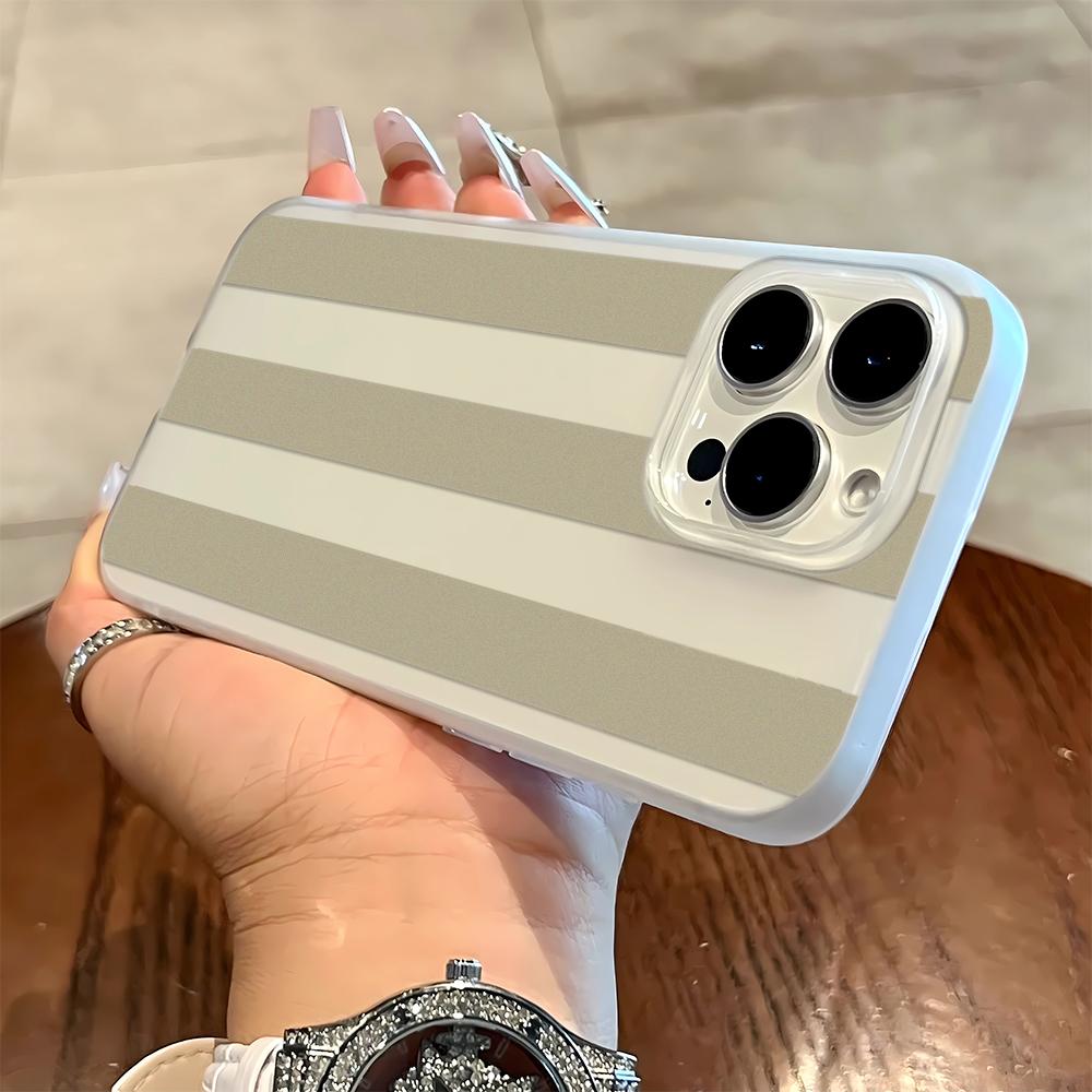 

Grey Striped Pattern Design Phone Case For Iphone 17 17air 16 15 14 13 12 11 8 7 Pro Max Mobile Protective Case Soft Funda Cover iphone 11 Pro