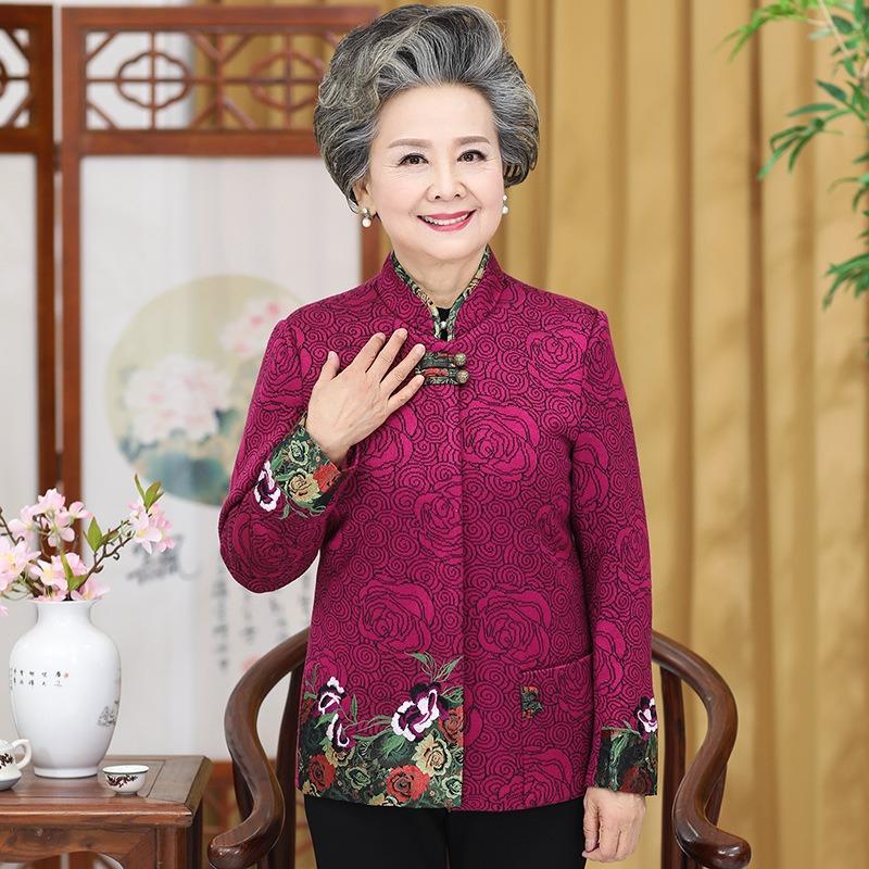 Autumn women's coat birthday clothes fleece top old lady birthday