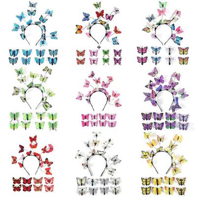 Realistic Butterfly Headband Women Spring Hairband Party Dress Up Hair Ornaments